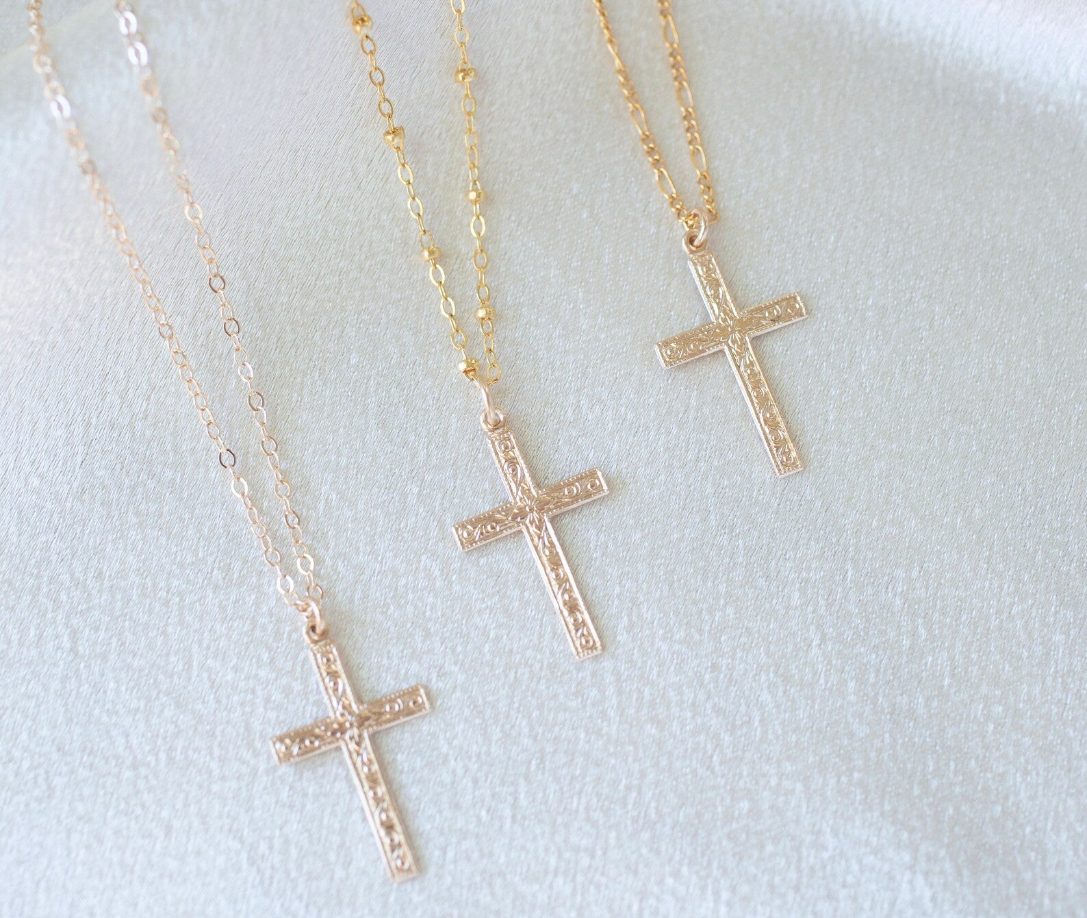Floral Cross Necklace