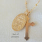 14k Gold Cross Mary Necklace 