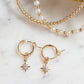 Gold Sprinkle Stars Hoop Earrings 