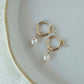 Gold Pearl Hoops