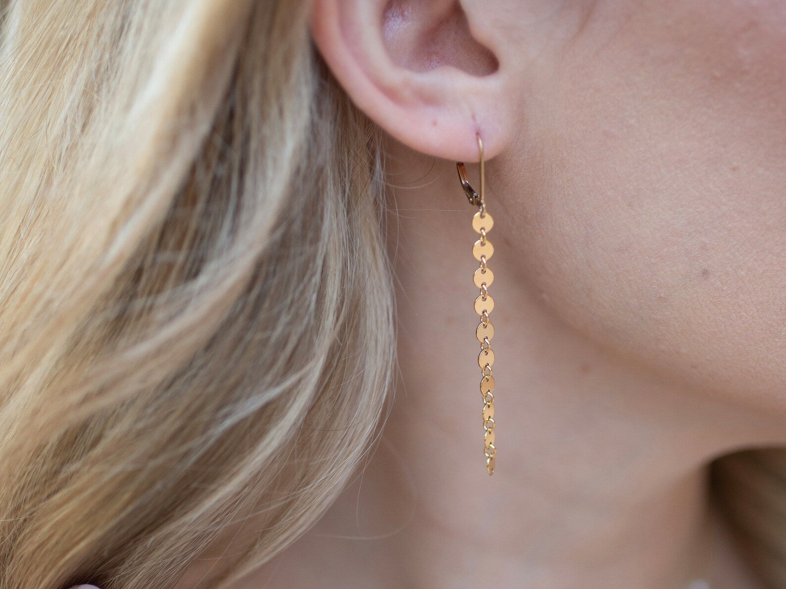 Gold Poppy Leverback Earrings