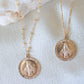 Gold Round Mary Necklace