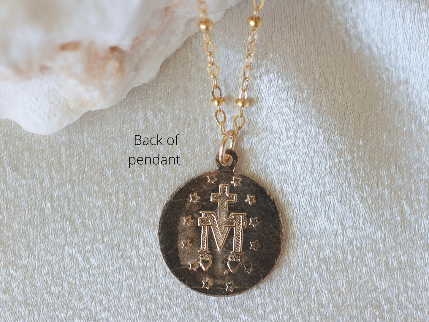 Gold Round Mary Necklace