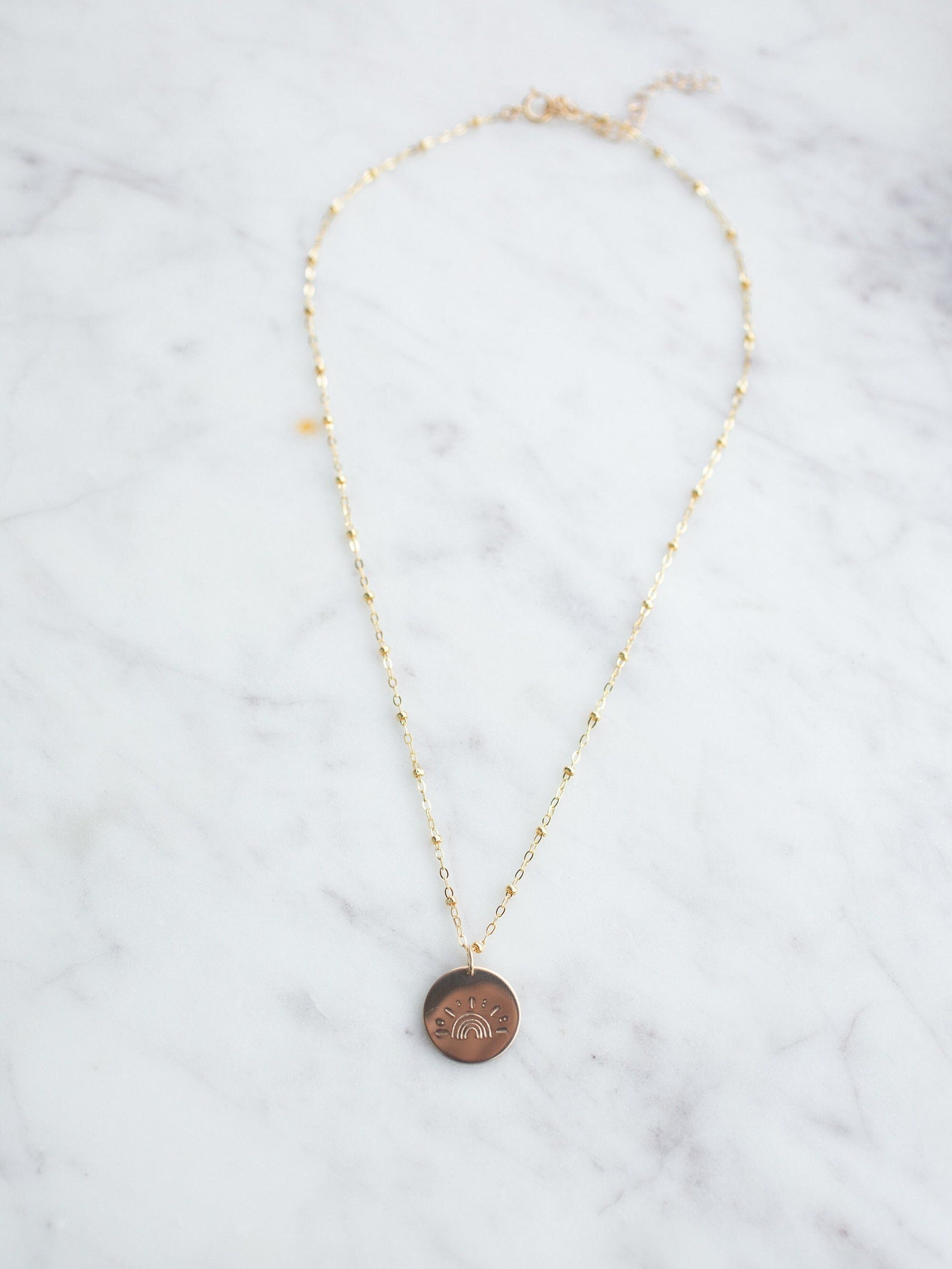 Shining Rainbow Disc Necklace