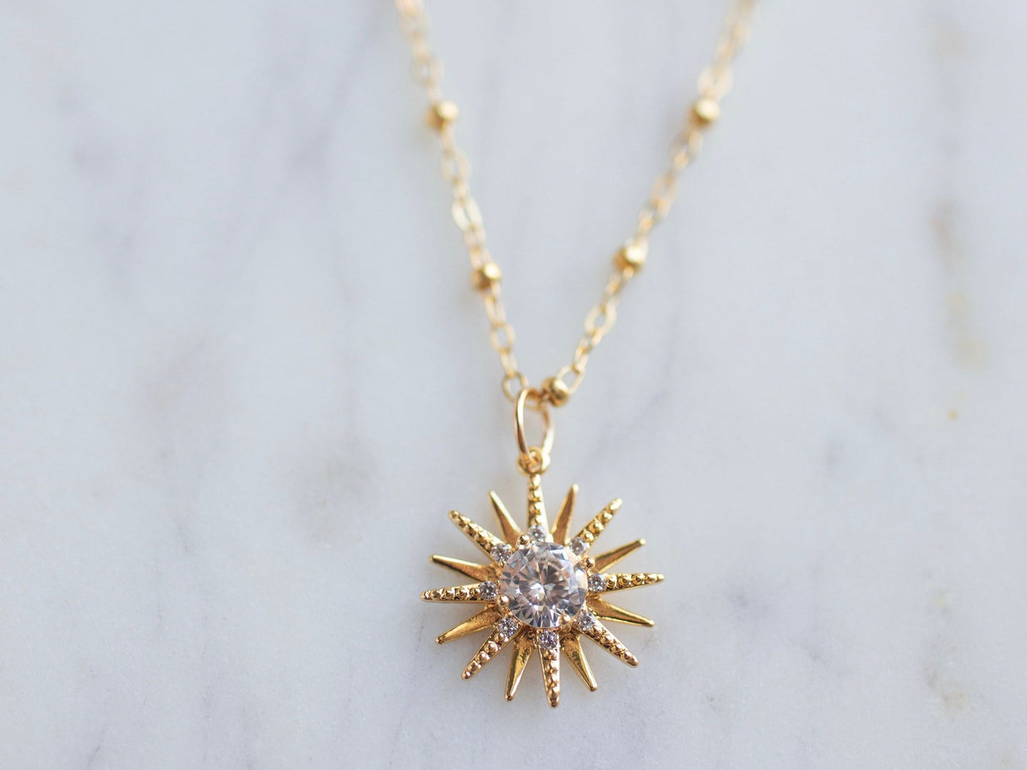 Gold Sparkling Star Necklace