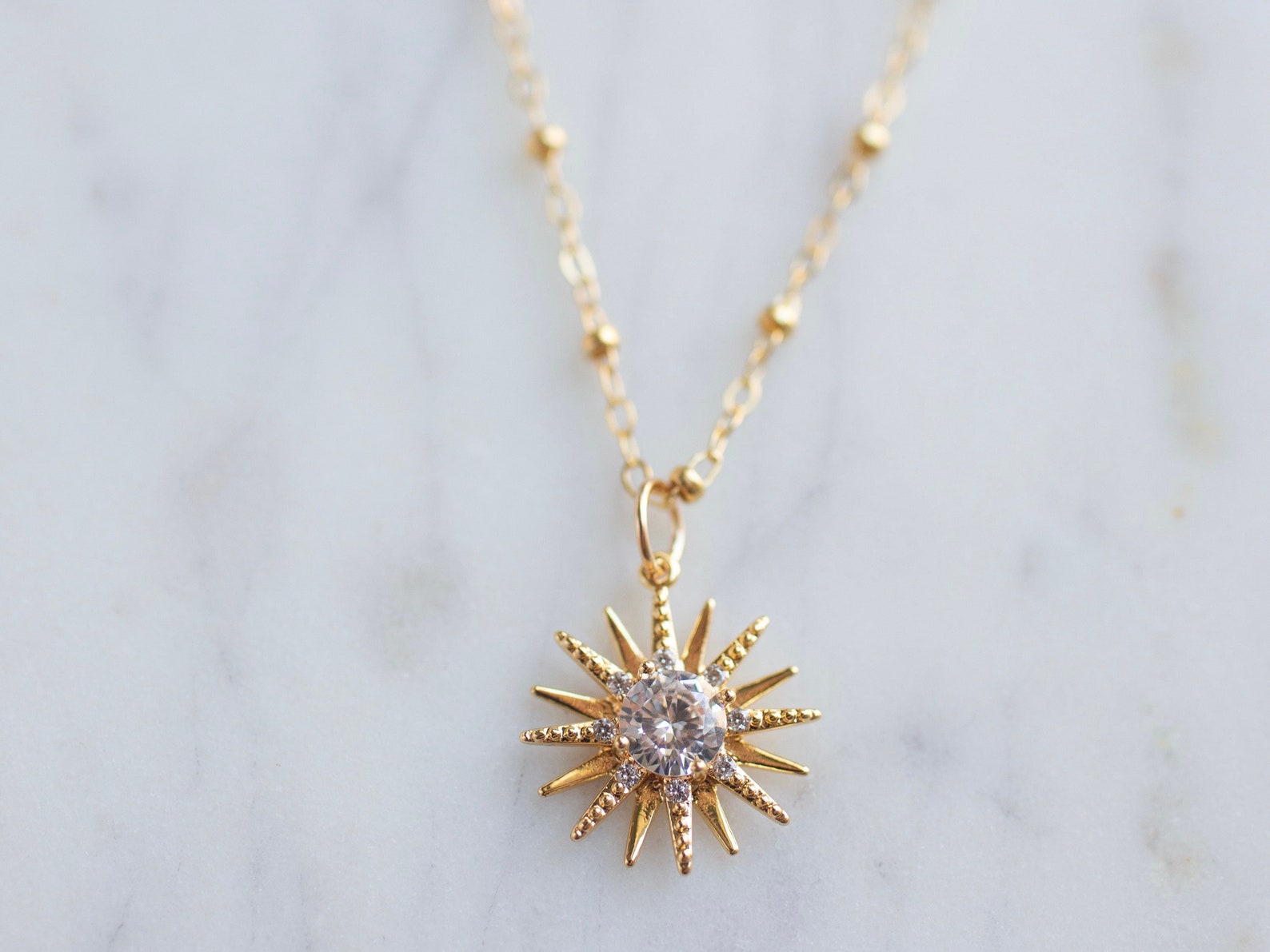 Gold Sparkling Star Necklace