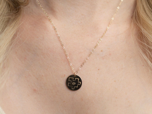 Gold With Autism Necklace 