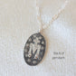 Gold With Silver Oval Mary Necklace