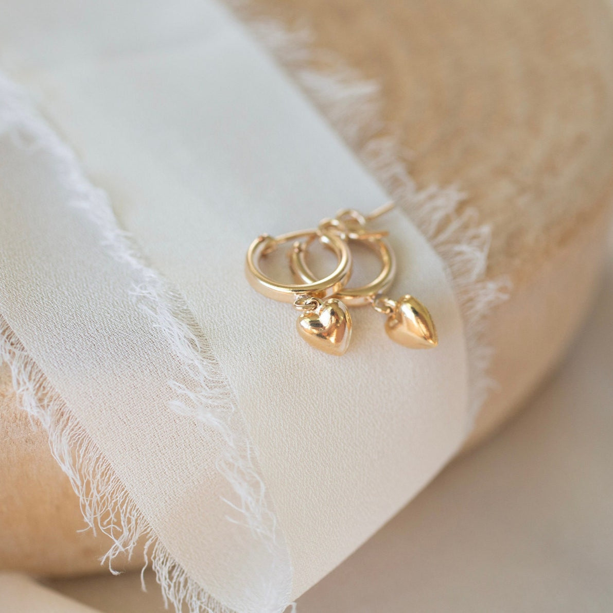 Heart Hoop Earrings Gold For Women