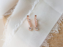 Load image into Gallery viewer, Rose Gold Sparkle Huggies
