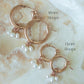Rose Gold Trinity Pearl Hoops