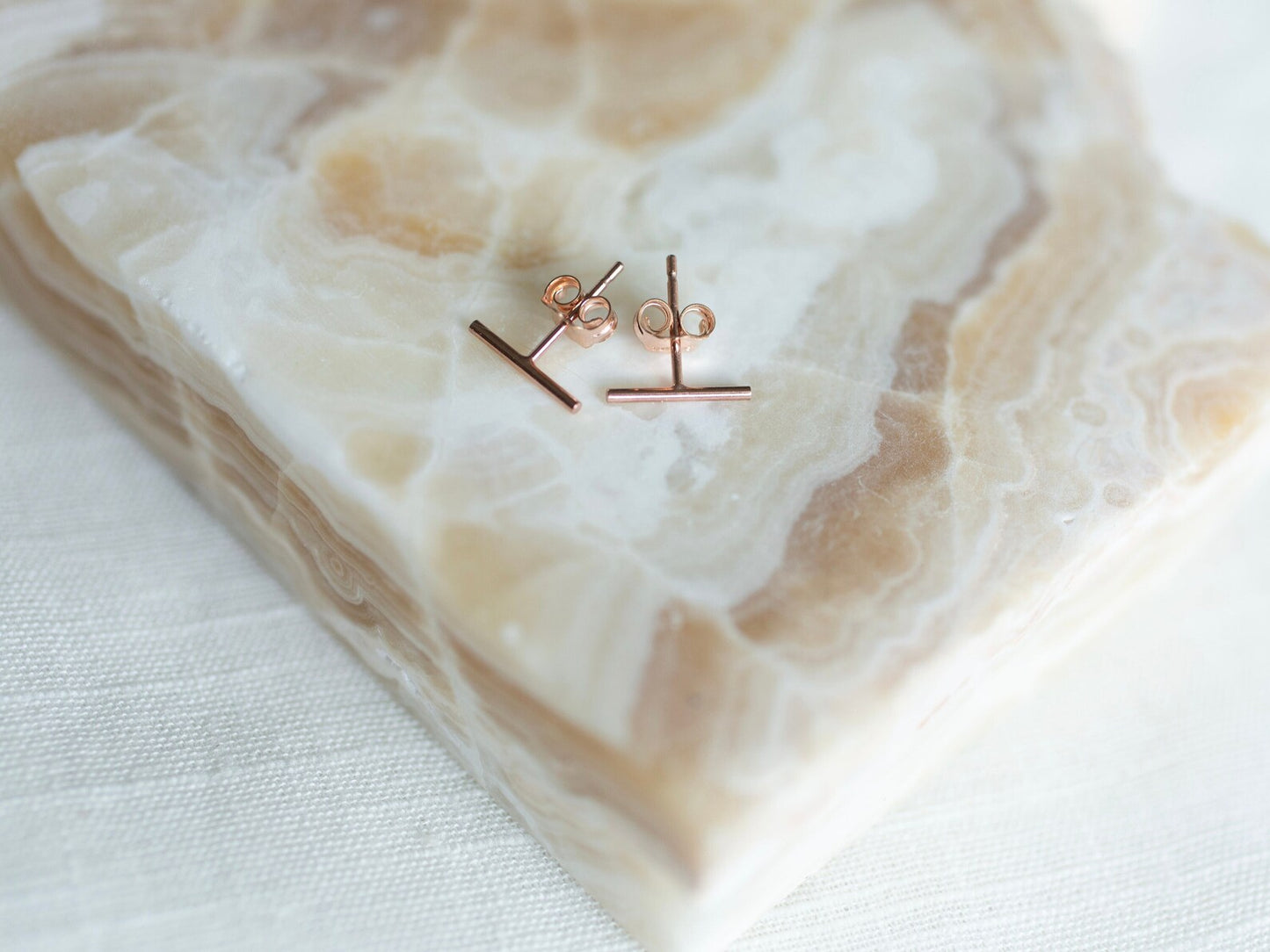 Rose Gold Line Earrings