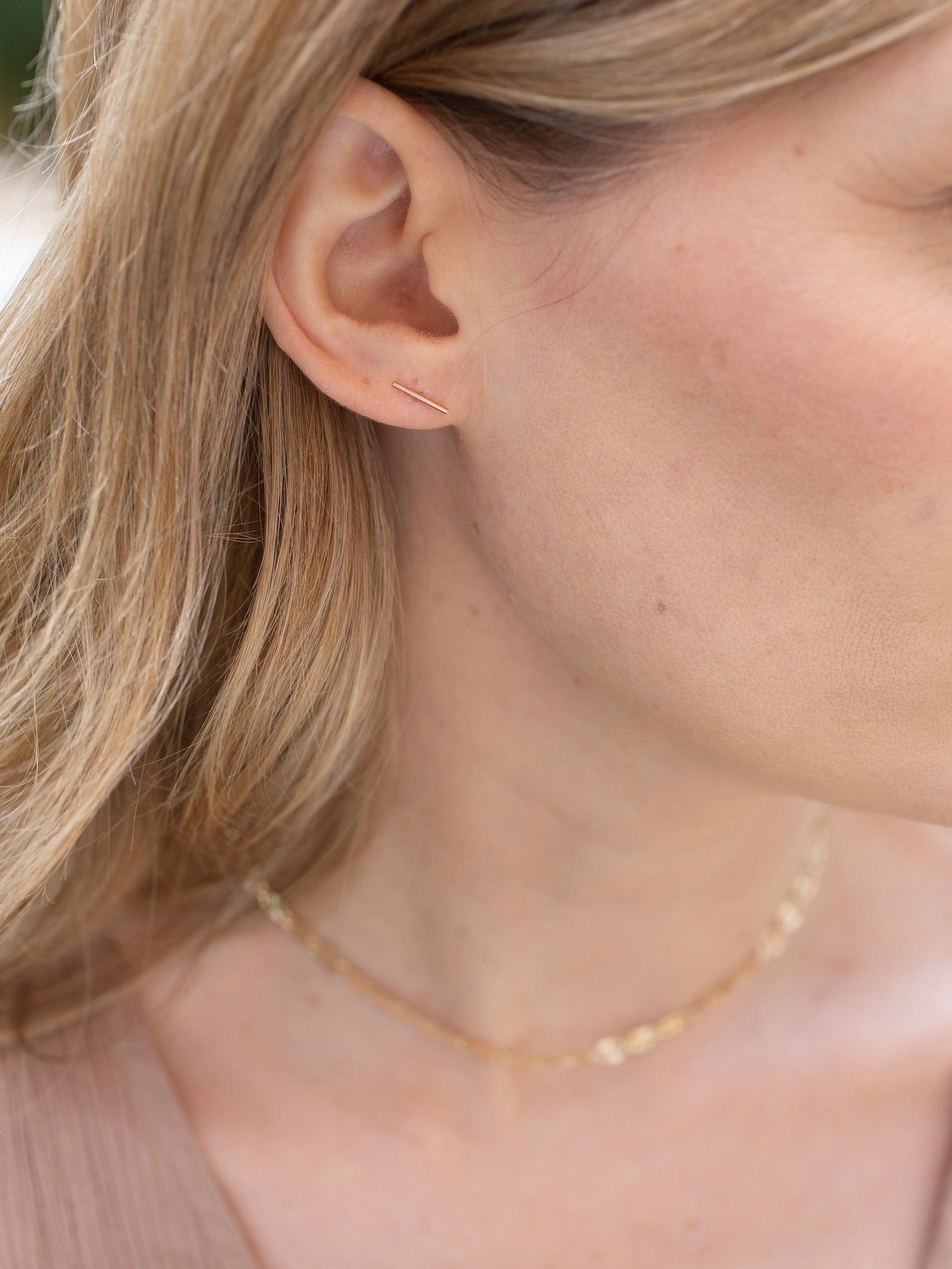 Rose Gold Line Earrings For Women