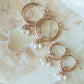 Rose Gold Trinity Pearl Hoops