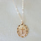 Round Cross Necklace Gold