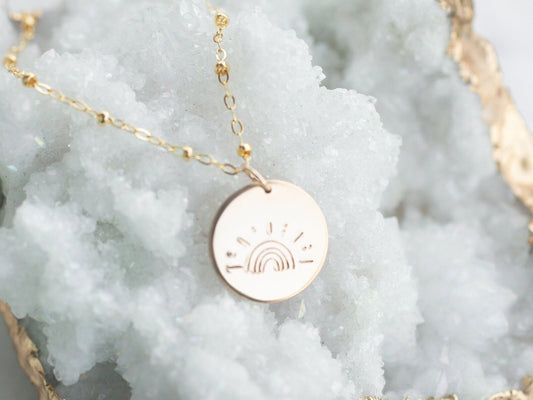 Shining Rainbow Disc Necklace