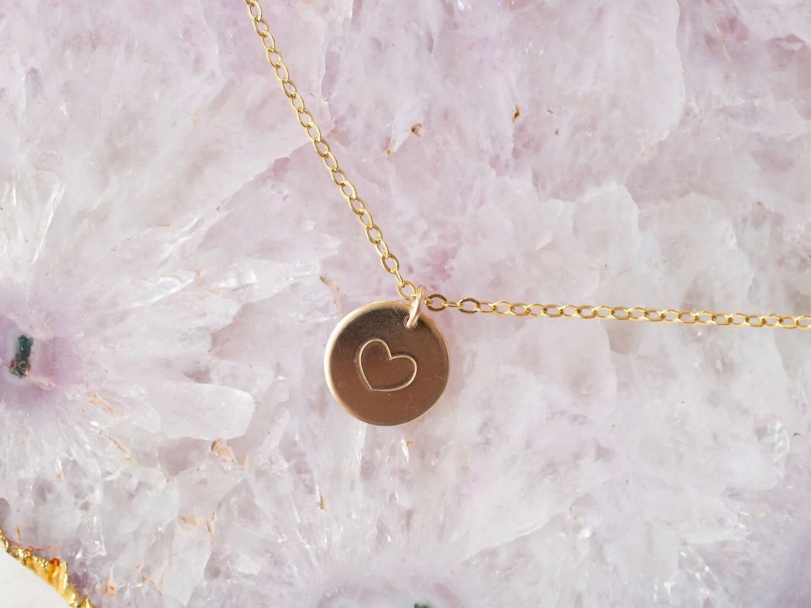 Small Heart Necklace With Gold