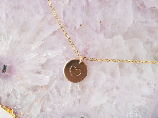 Small Heart Necklace With Gold