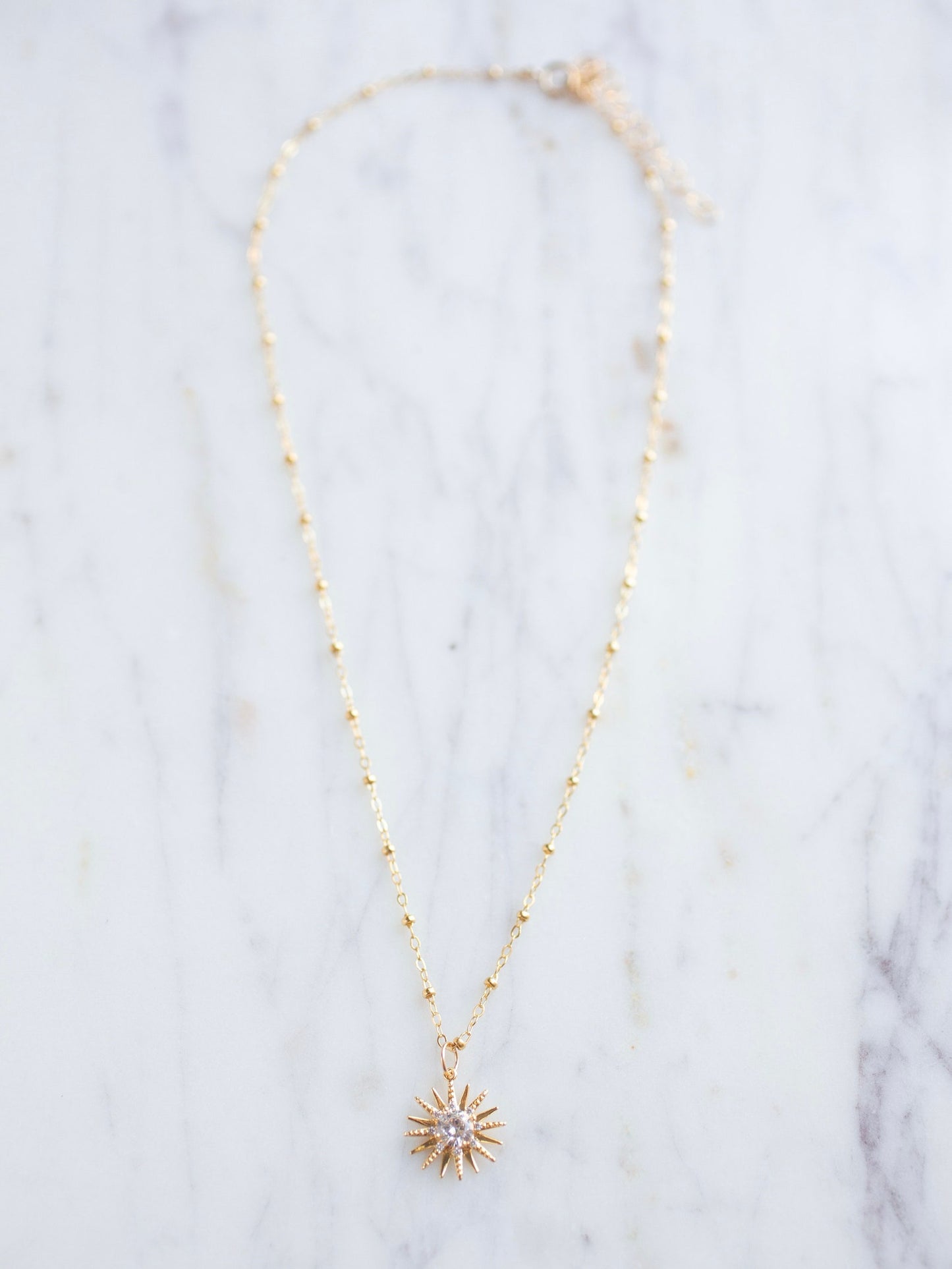 Sparkling Star Necklace With  Gold