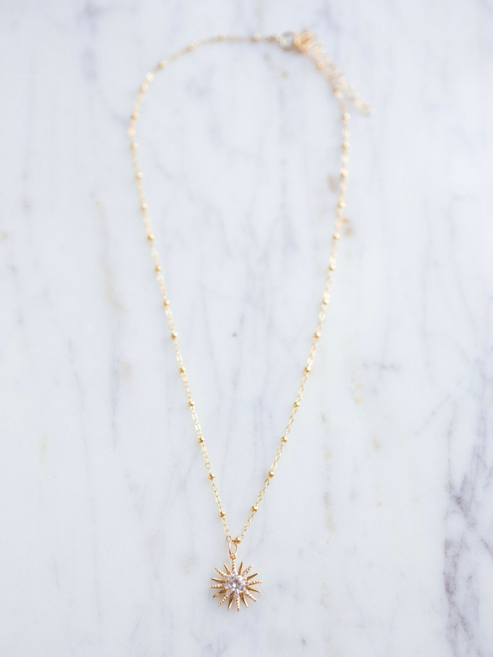 Sparkling Star Necklace With  Gold