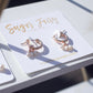 Rose Gold Trinity Pearl Hoops