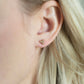 Triple Bead Stud Earrings With Gold