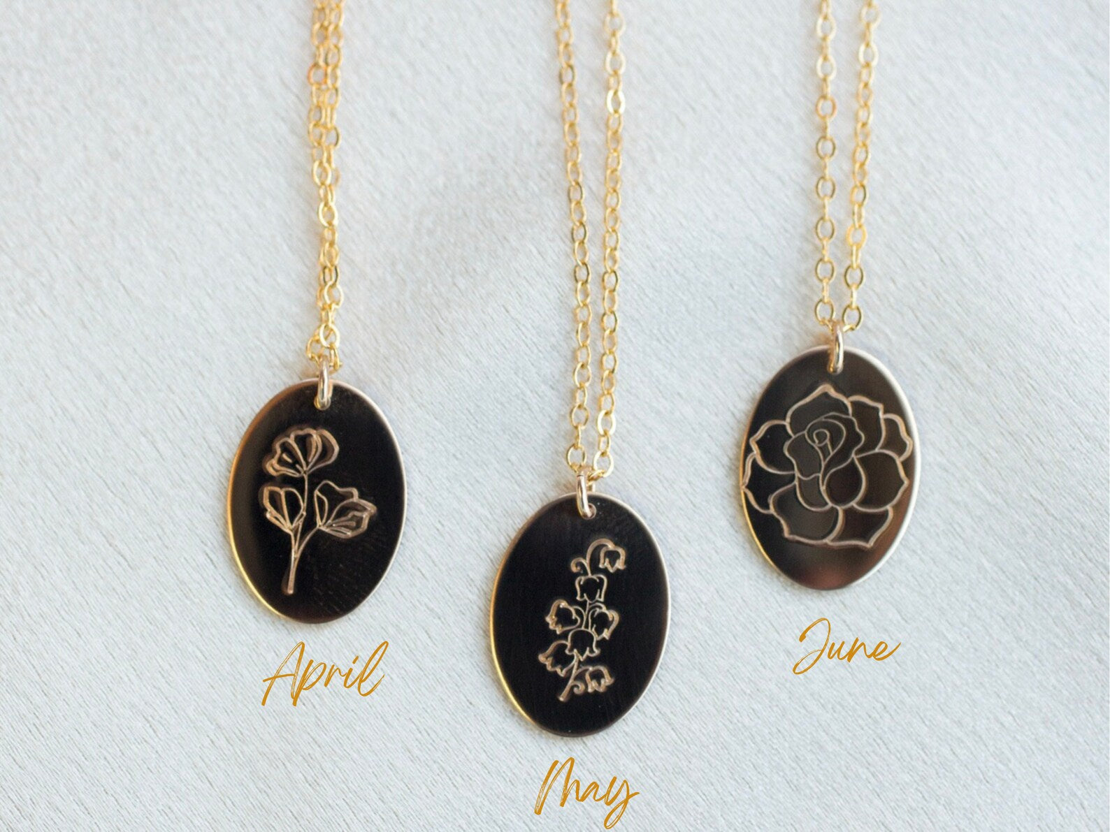 birth month flower necklaces