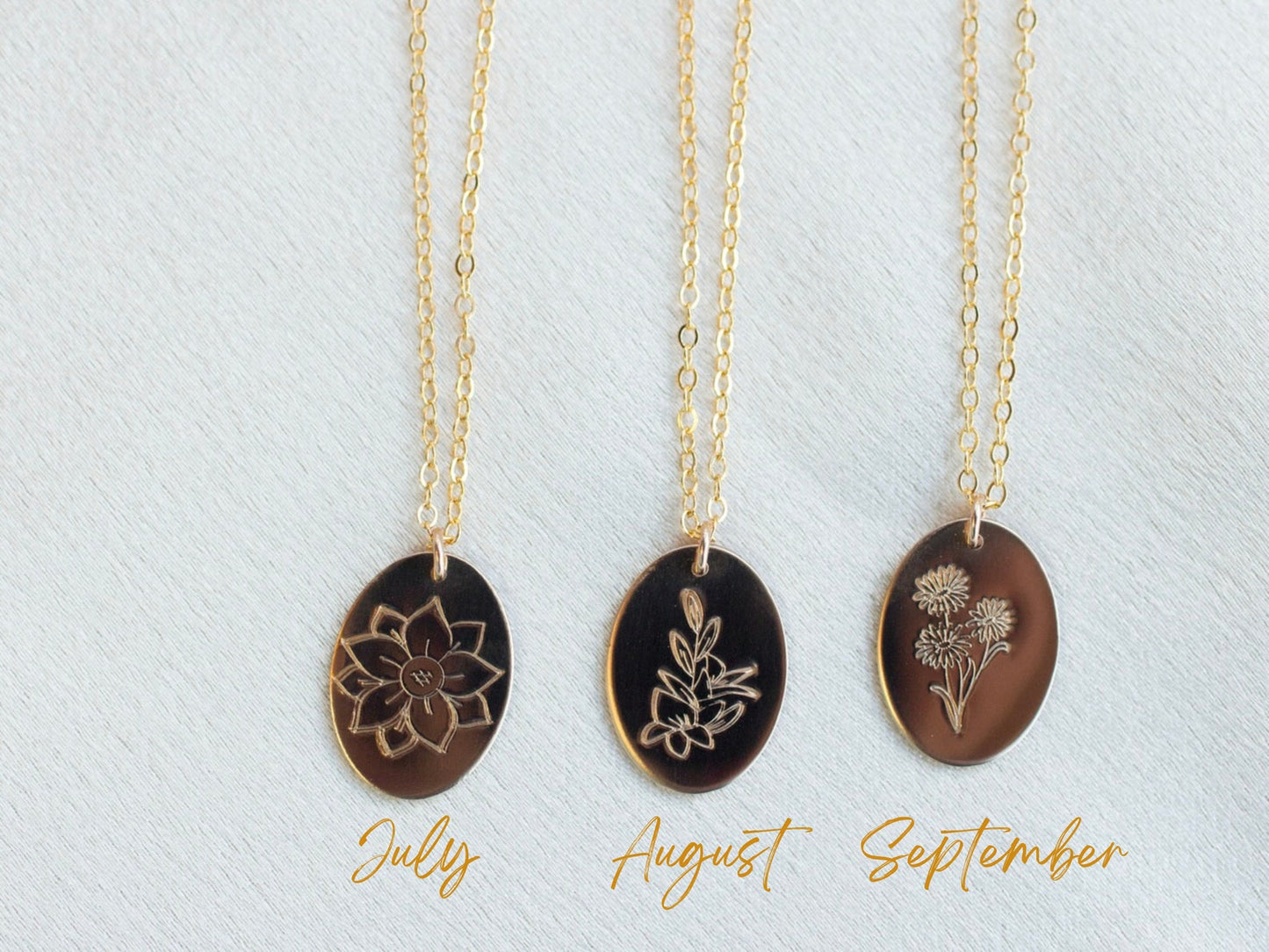 birthday month flower necklace
