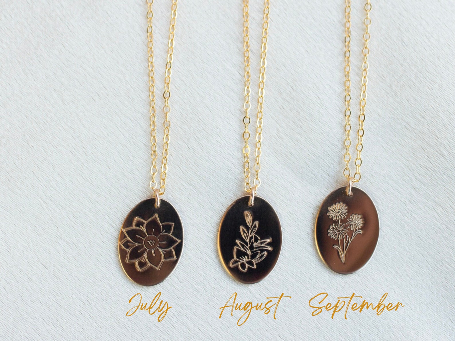 birthday month flower necklace