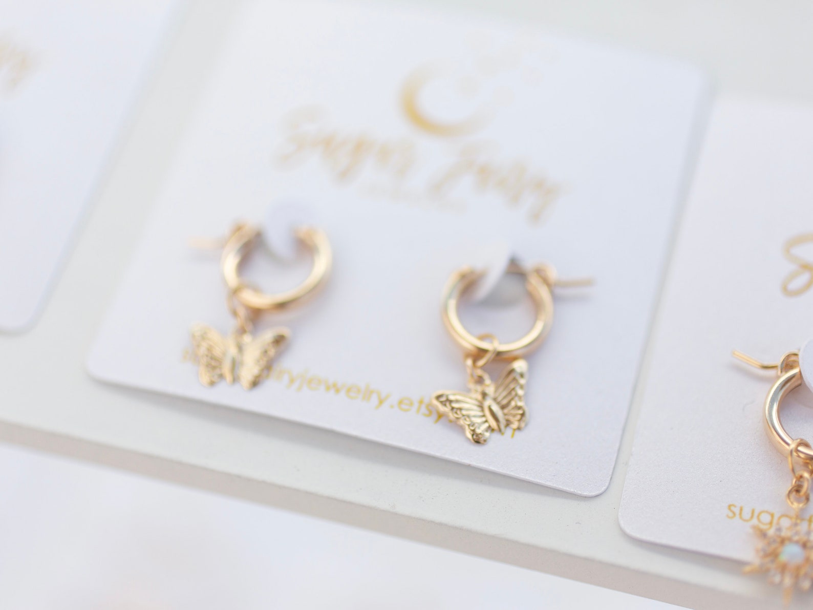 butterfly earring hoops