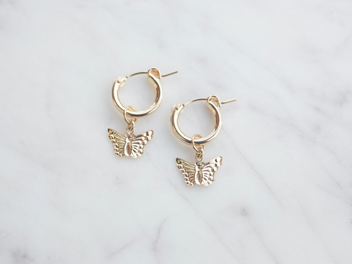 butterfly earrings hoops