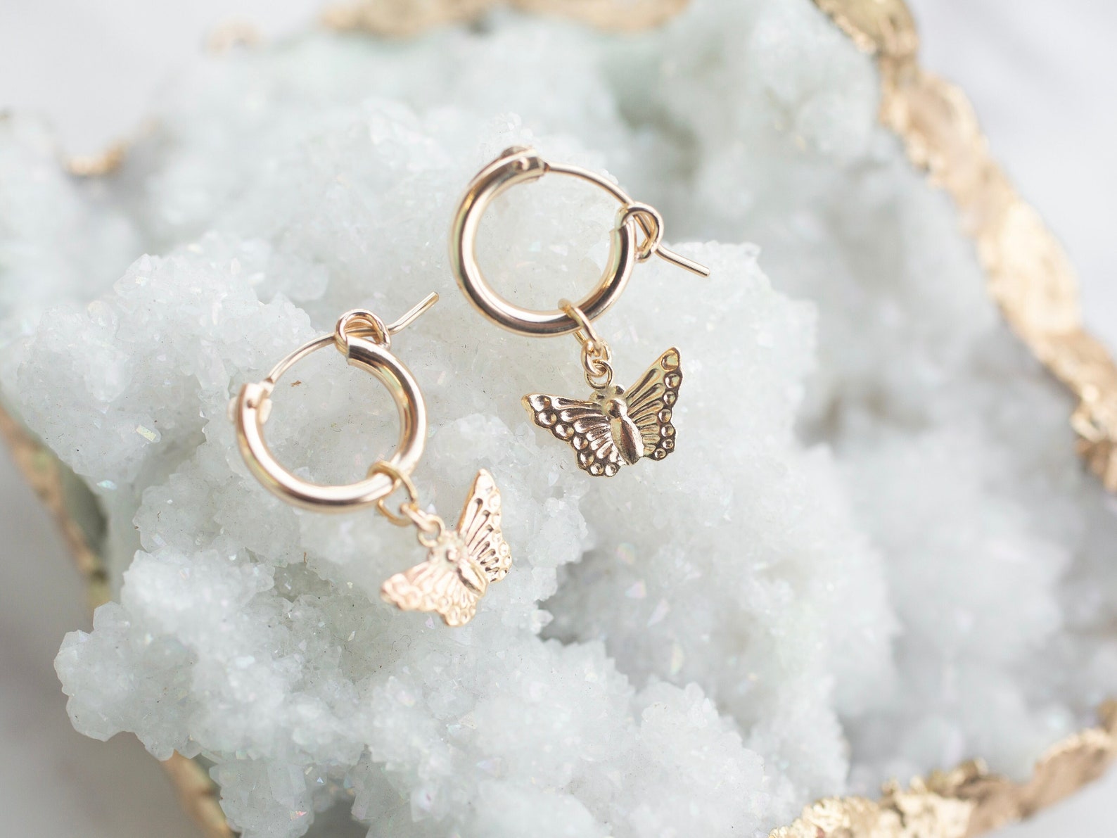 butterfly hoop earrings