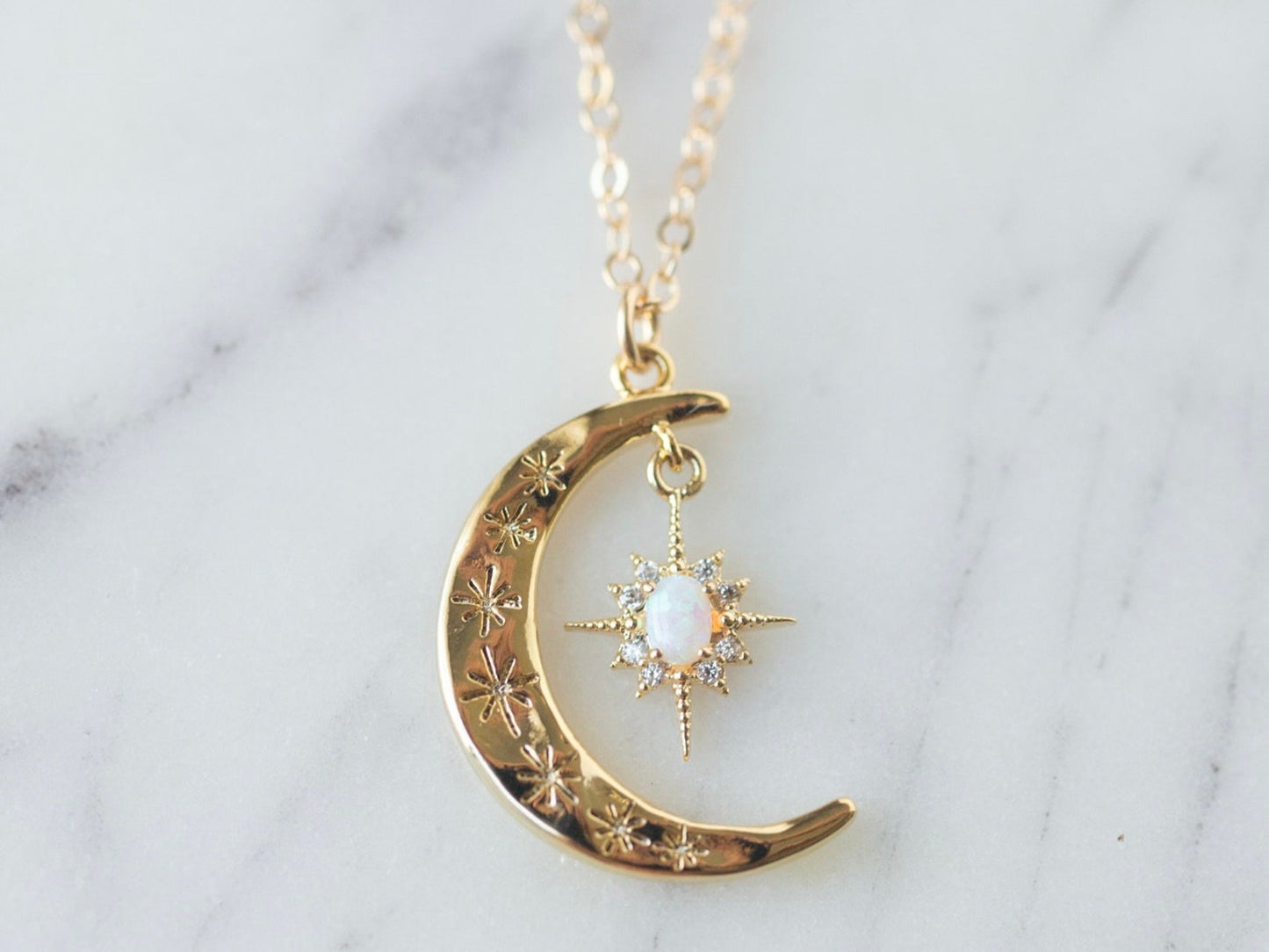 crescent star necklace