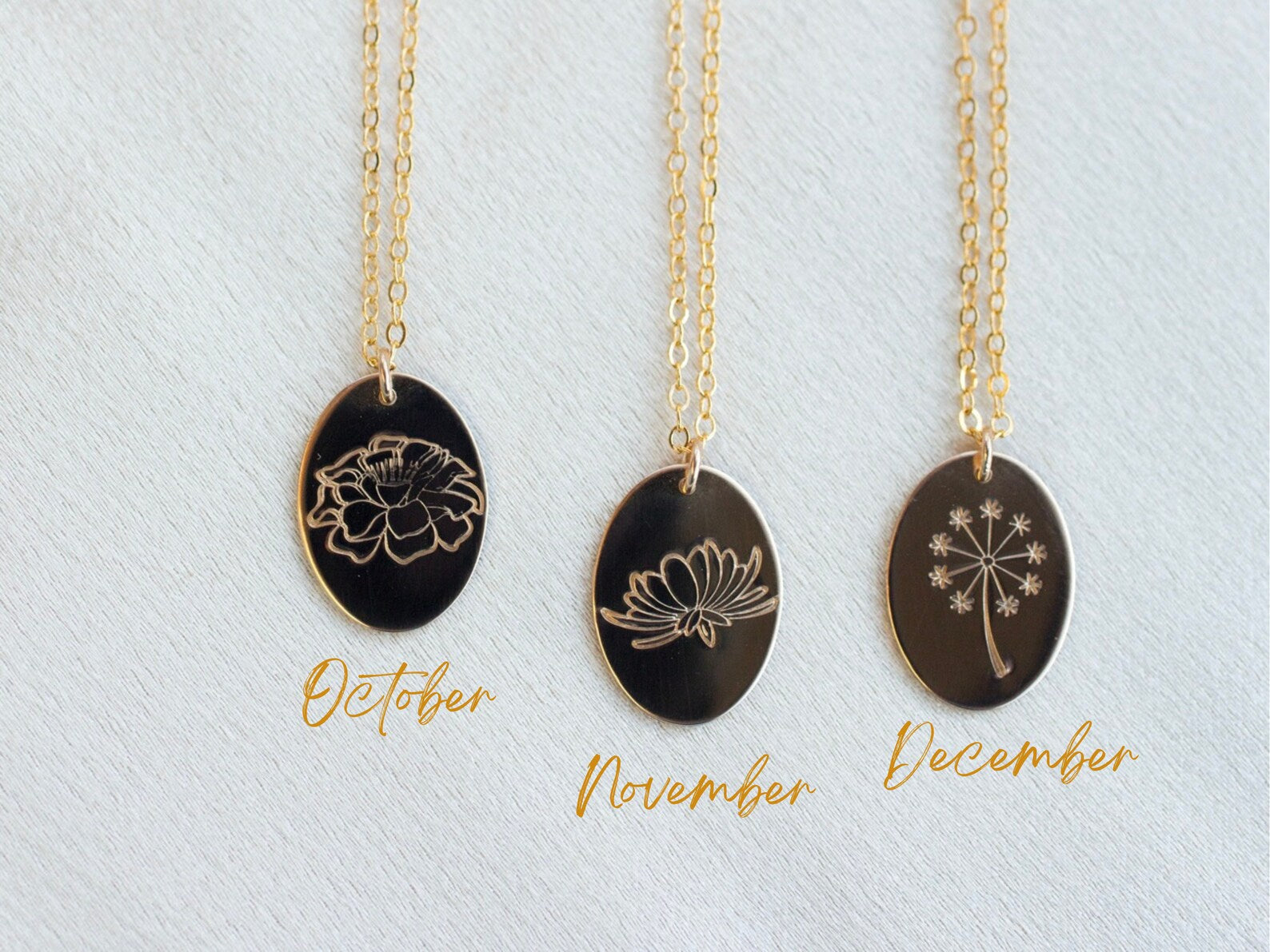 flower birth month necklace
