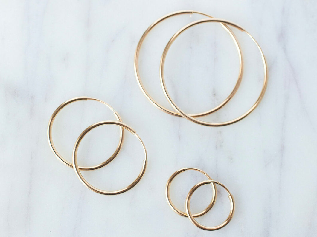 Gold Filled Endless Hoops