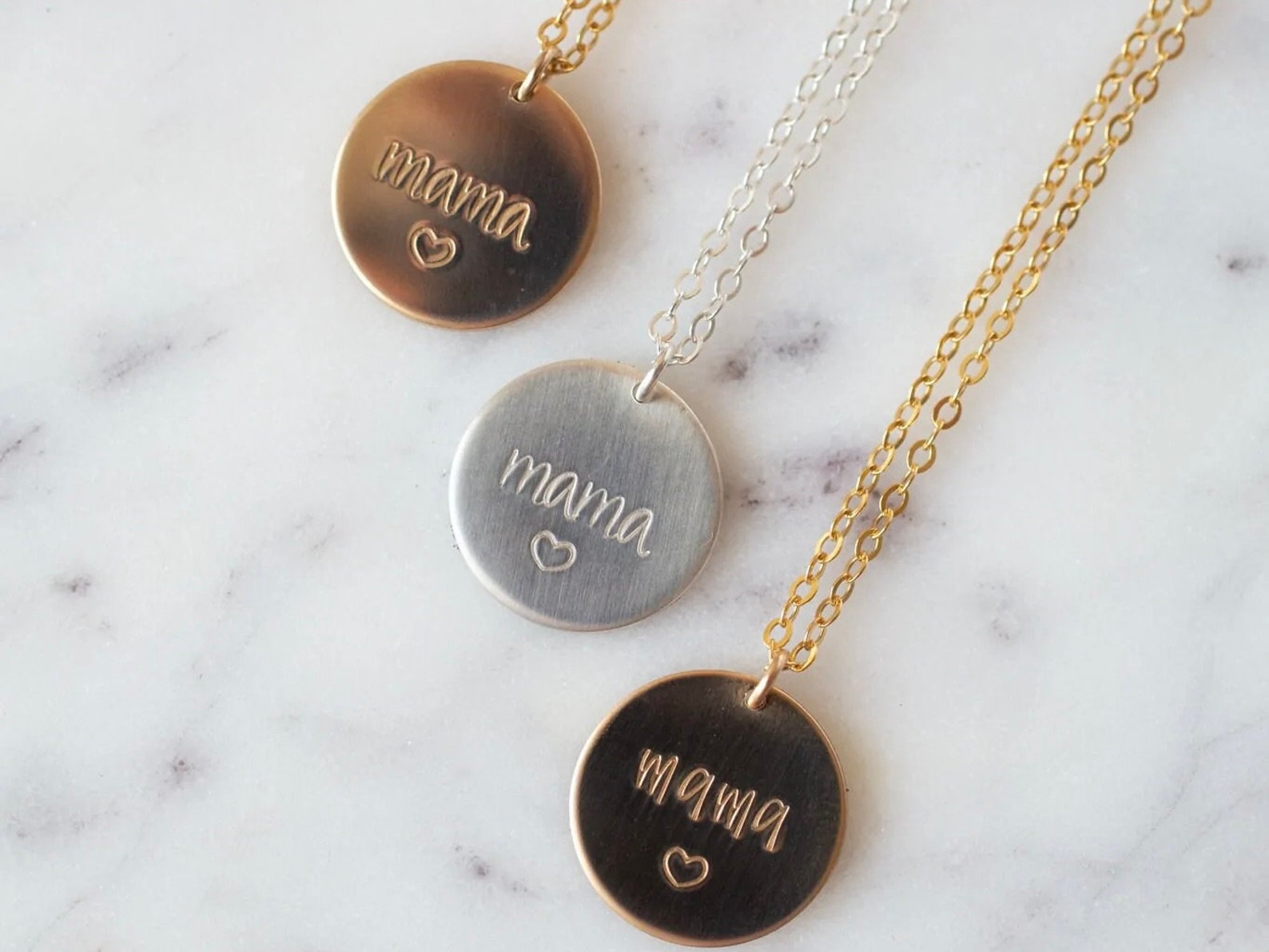 Mama deals disc necklace