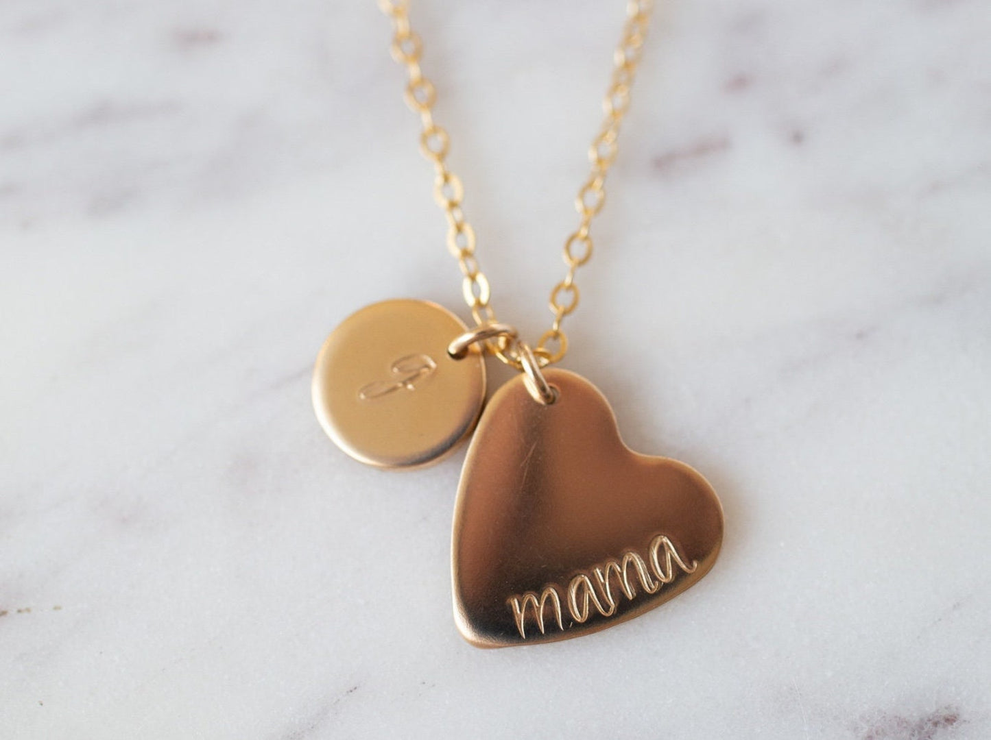 Personalized Mama Heart Necklace