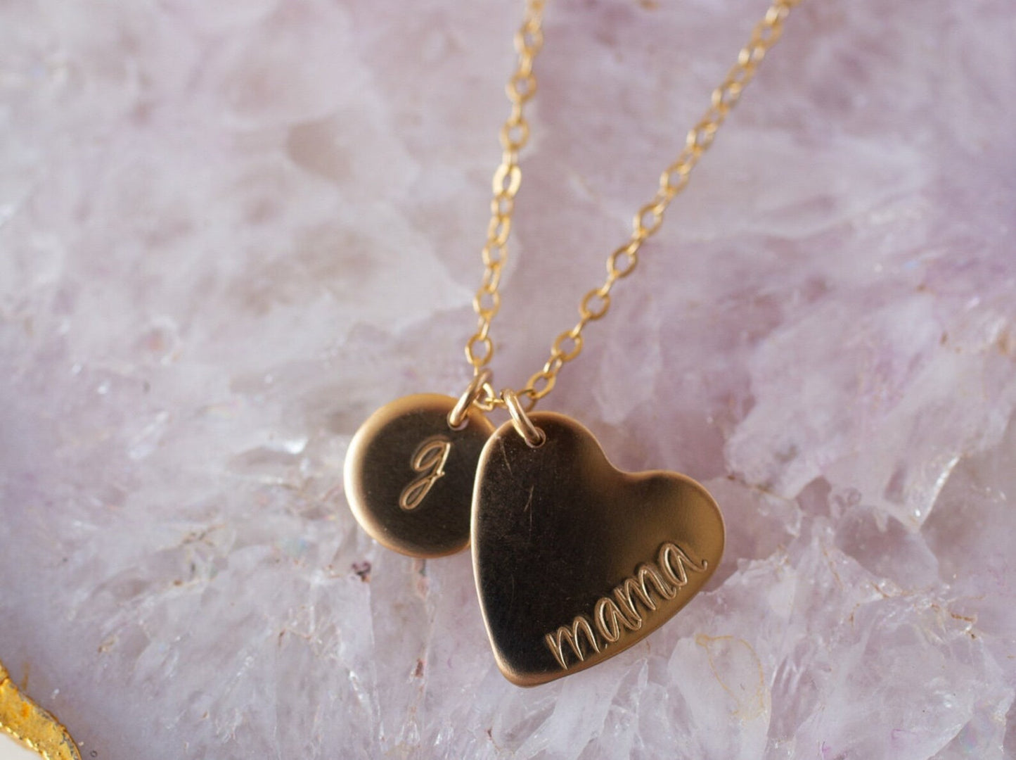 Personalized Mama Heart Necklace