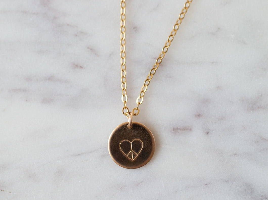 Heart Peace Sign Necklace