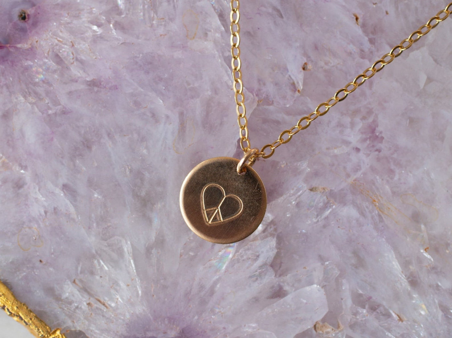 Heart Peace Sign Necklace