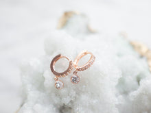 Load image into Gallery viewer, Rose Gold Sparkle Huggies
