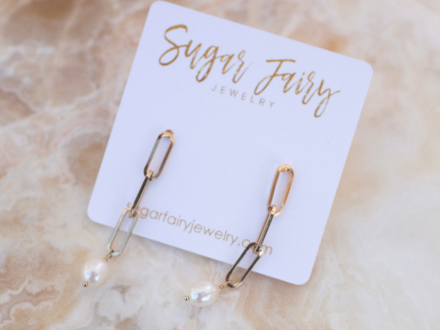 Paperclip Pearl Earrings