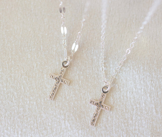 Silver Tiny Cross Necklace