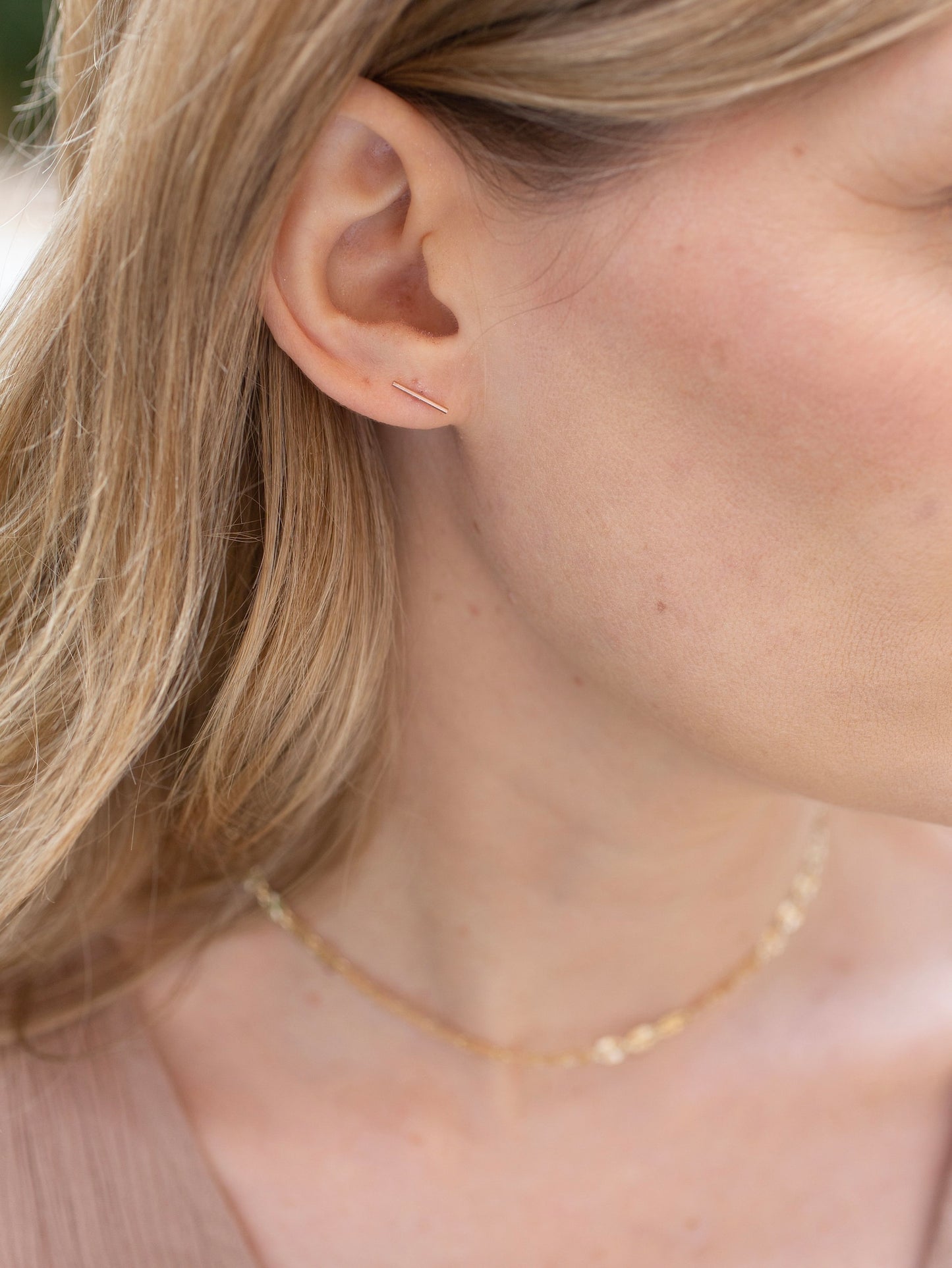 Rose Gold Line Earrings