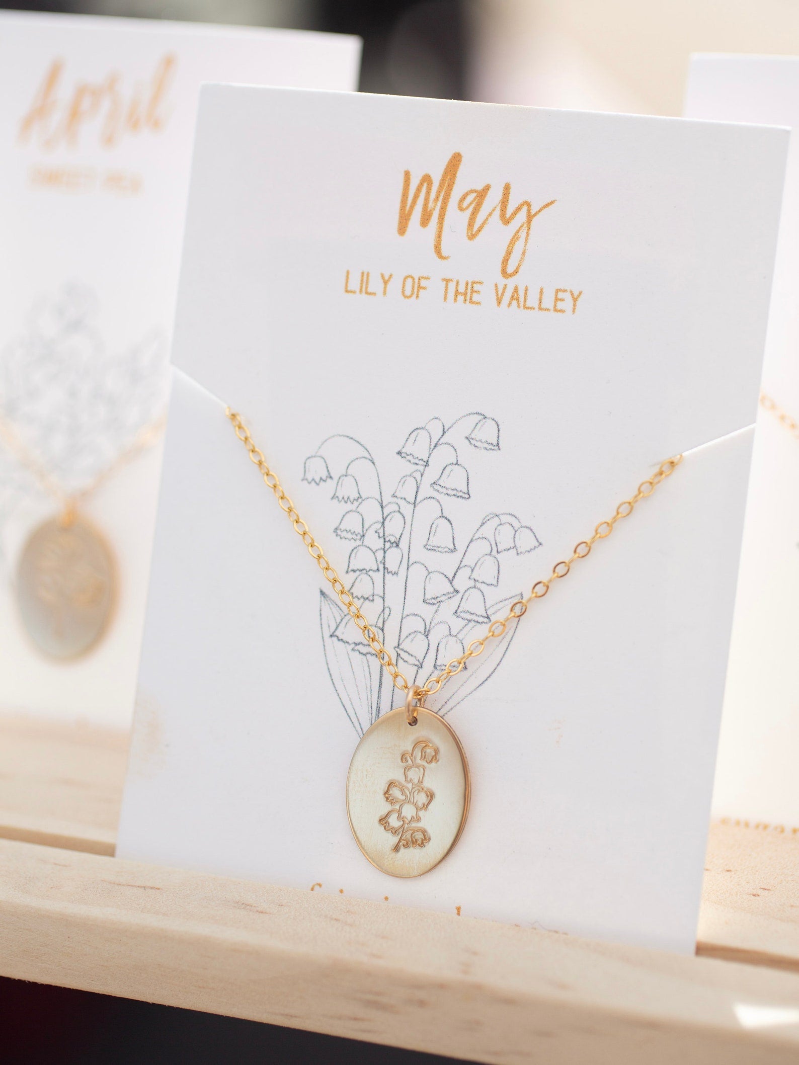 necklace with birth month flower