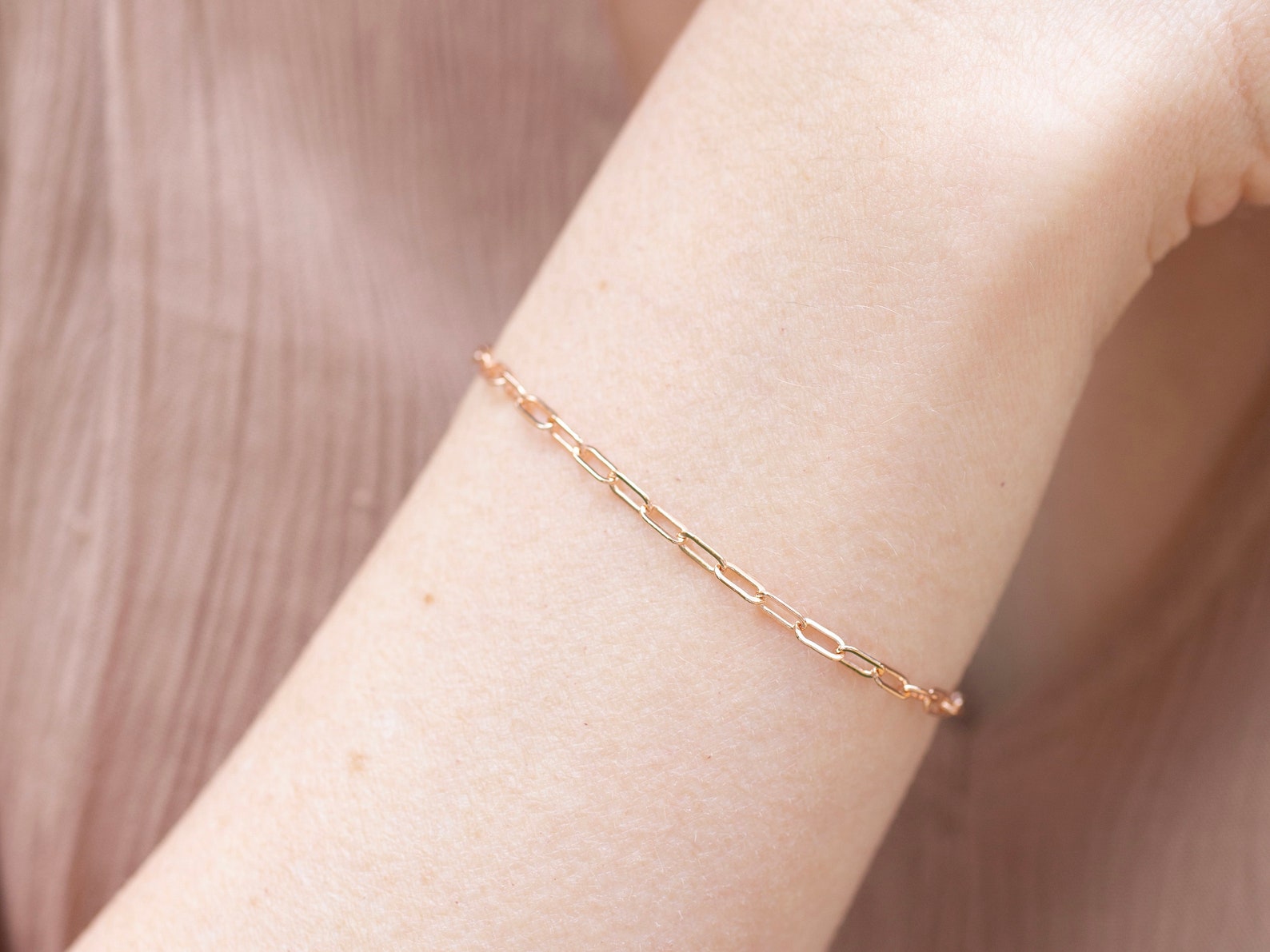 paperclip necklace rose gold
