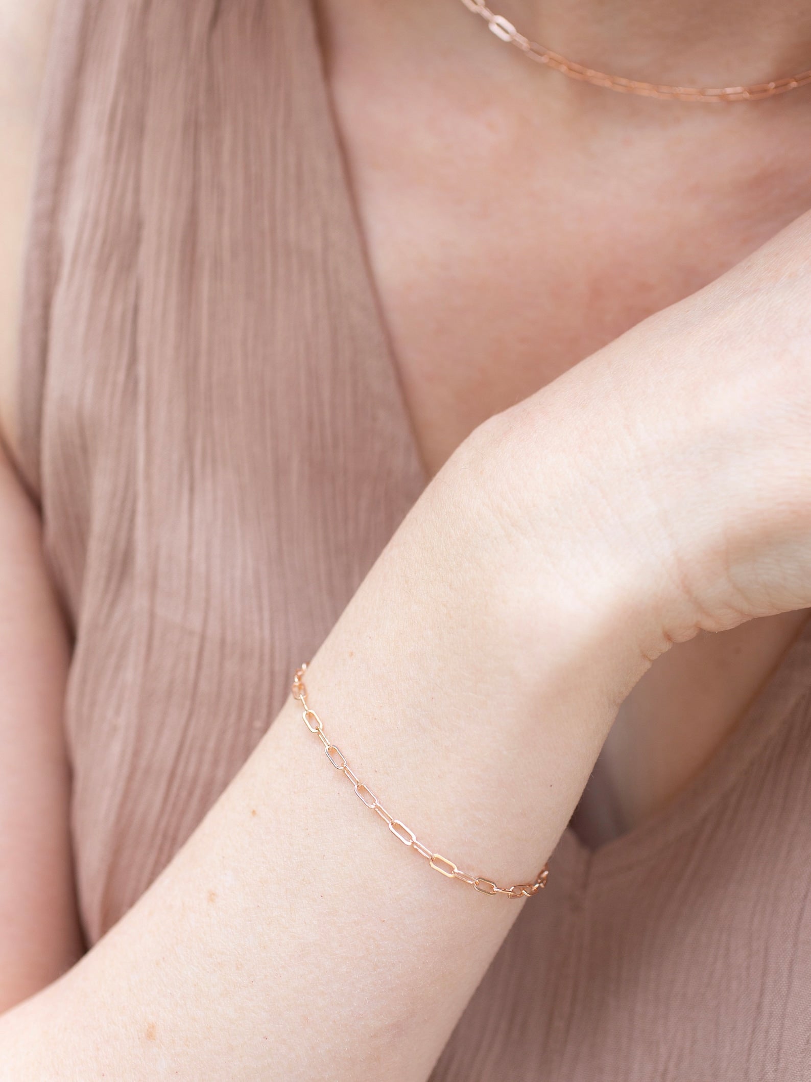 rose gold paperclip chain necklace