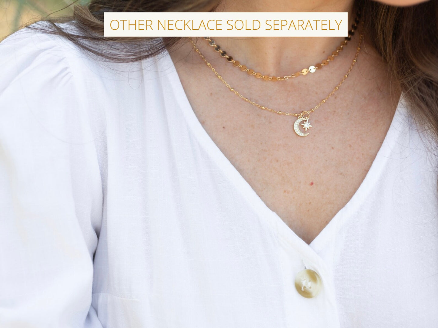 solid gold crescent moon necklace