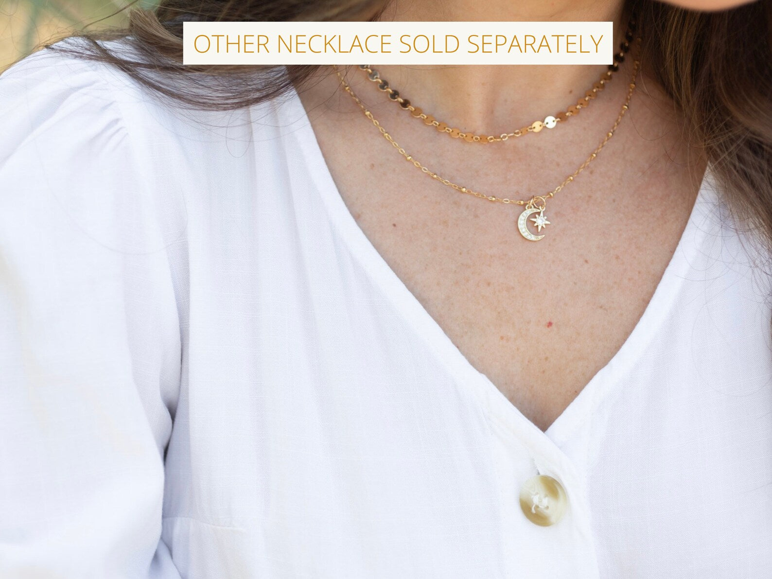 solid gold crescent moon necklace