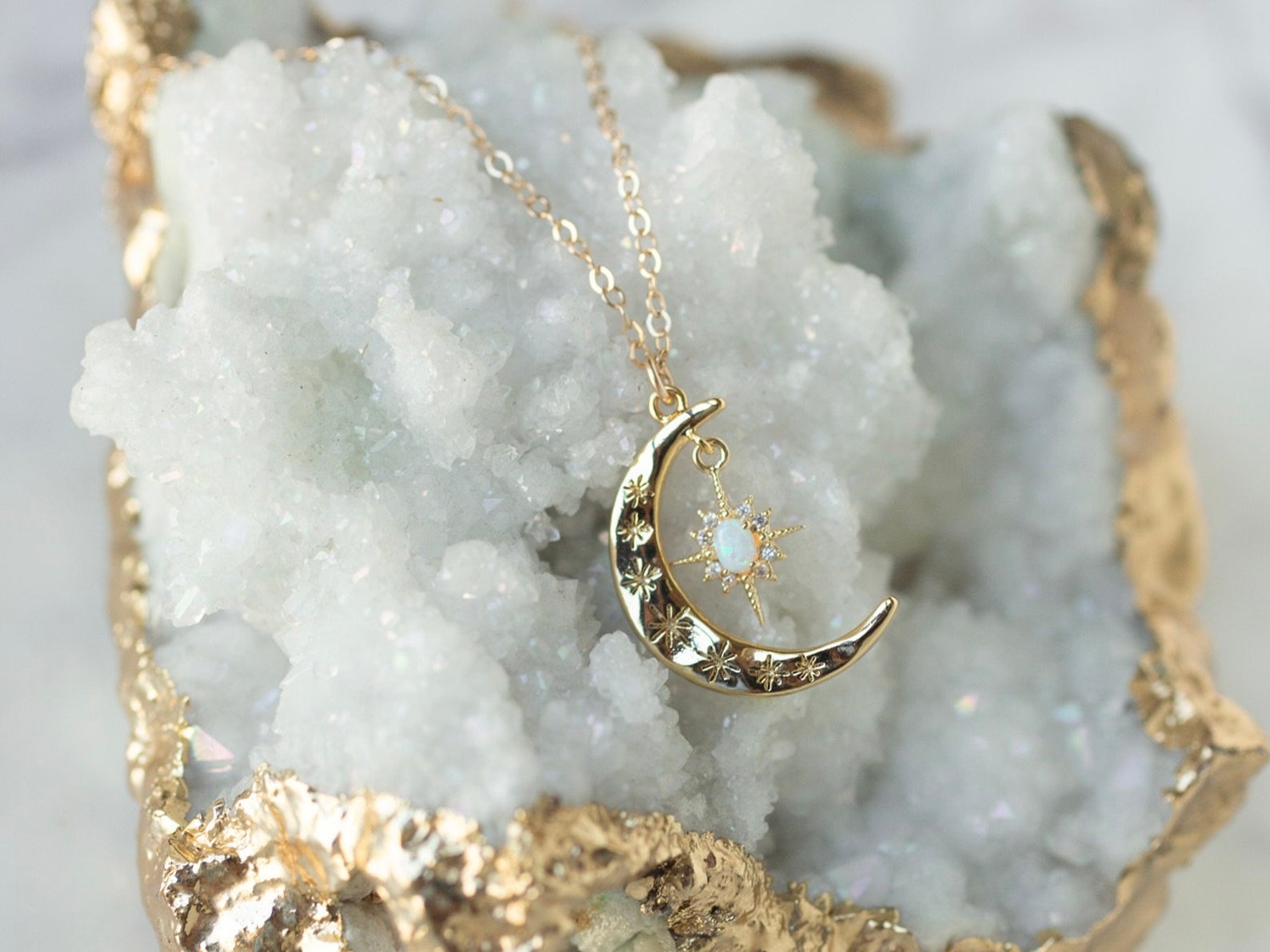 star and crescent moon necklace